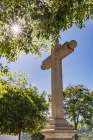 Albaicin, Province of Granada, Andalusia, Spain. A stone cross. Art Print